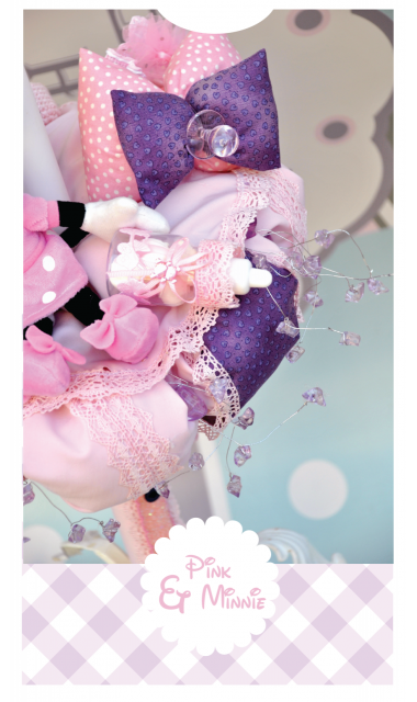 Lumanare de botez pentru fetite cu Minnie Mouse roz, 65x4 cm, Pink Minnie 3